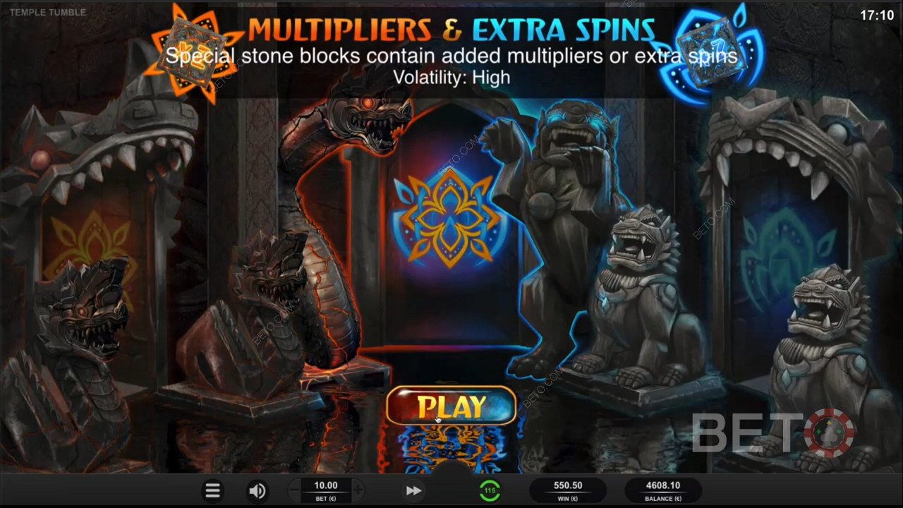 المضاعفات الخاصة في Temple Tumble Megaways