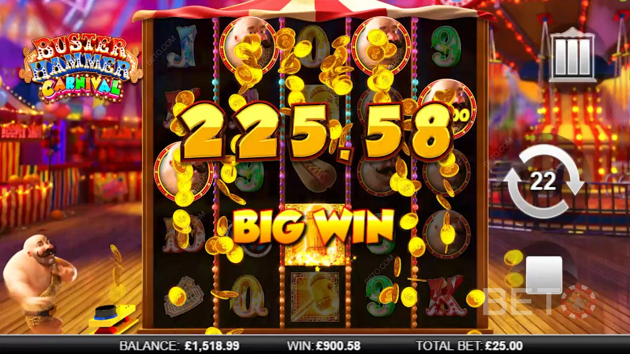 استمتع بمكاسب كبيرة في فتحة فيديو Buster Hammer Carnival