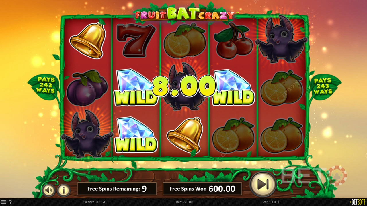 استخدام براري الماس في Fruit Bat Crazy