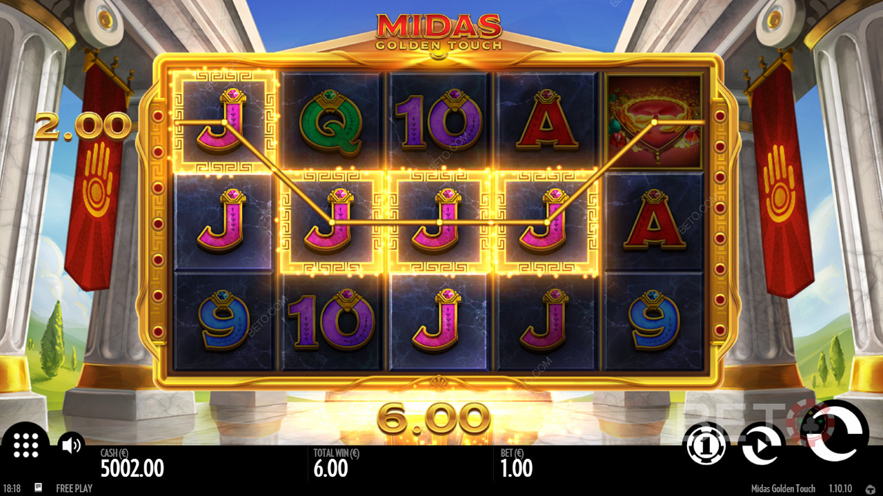 الميزة الرئيسية التي يجب البحث عنها في Midas Golden Touch هي ميزة Wild Multiplier