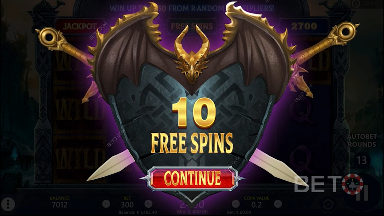 فتح شاشة الفتحة عبر الإنترنت لـ Dragons of the North
