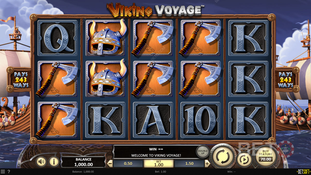استمتع بموضوع نمط Viking والرسومات والرموز في فتحة Viking Voyage عبر الإنترنت