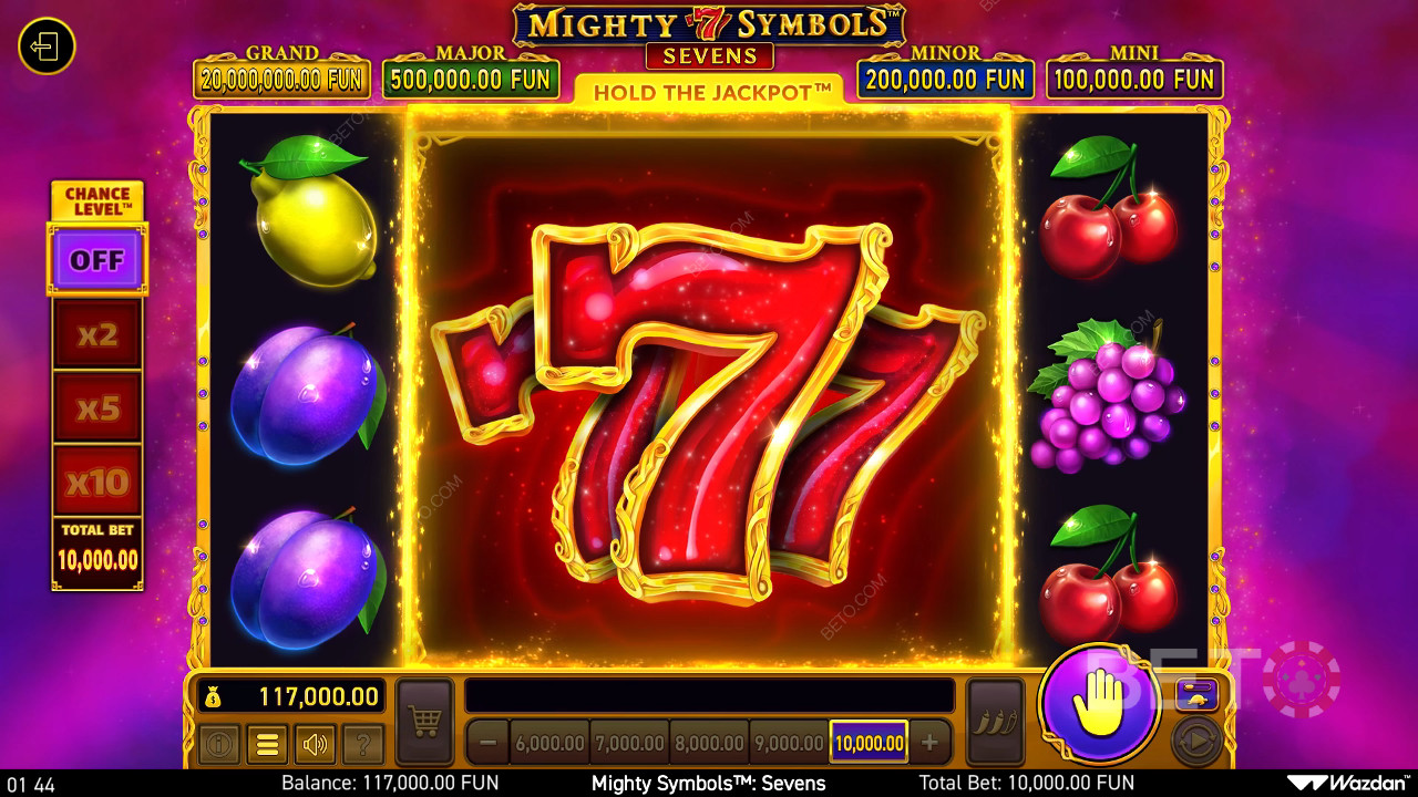 الرموز القوية: مراجعة السبعات من قبل BETO Slots