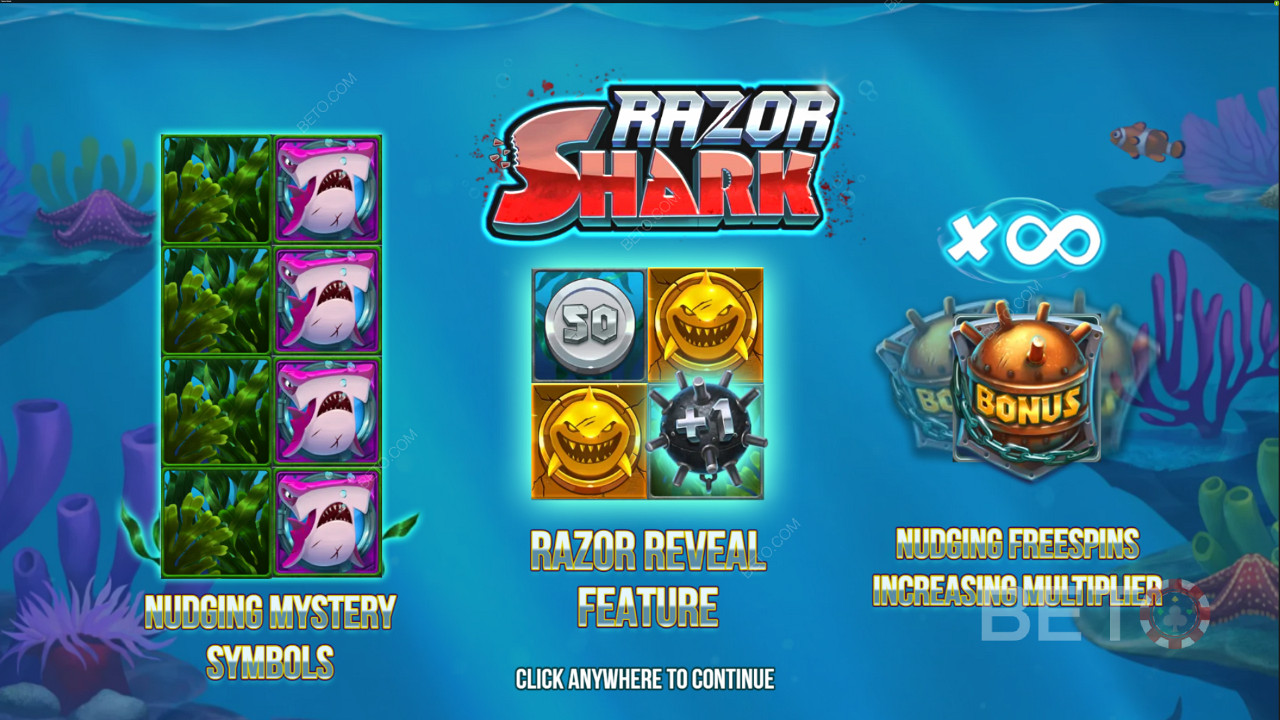 فتح شاشة فتحة Razor Shark على الإنترنت