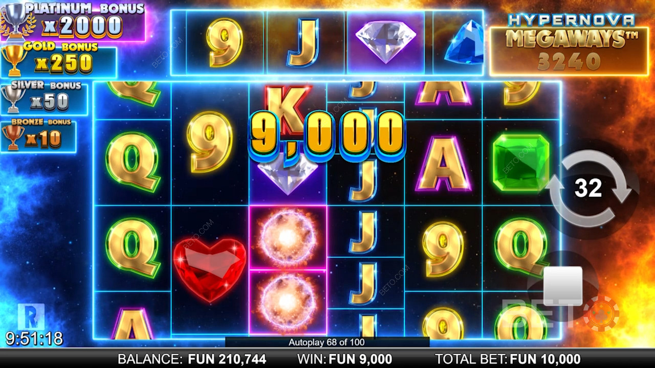 Hypernova Megaways - فتحة 6 بكرات من ReelPlay تقدم ما يصل إلى 117649 طريقة للفوز