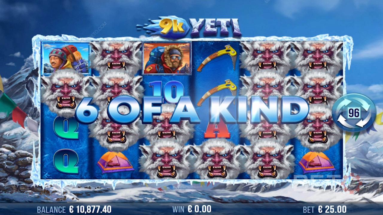 احصل على مزيج من ستة من نوع واربح كثيرًا في فتحة 9k Yeti عبر الإنترنت