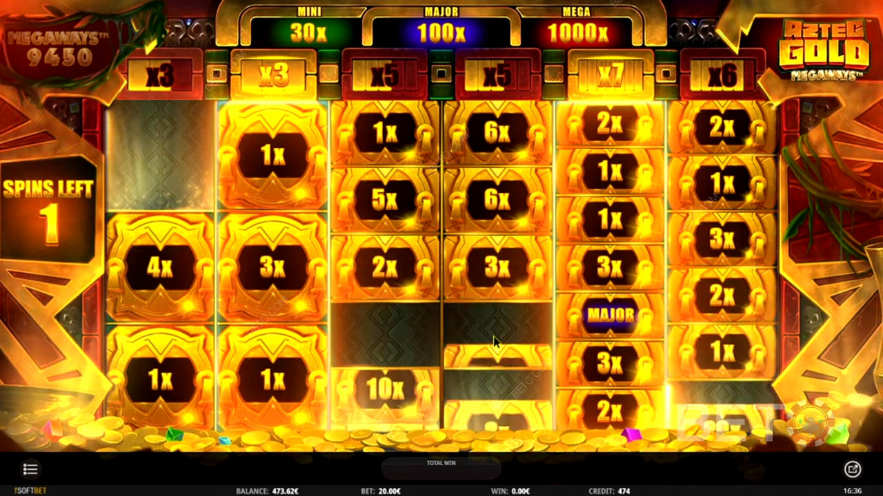 استمتع بالعديد من المضاعفات في Aztec Gold Cash Respins
