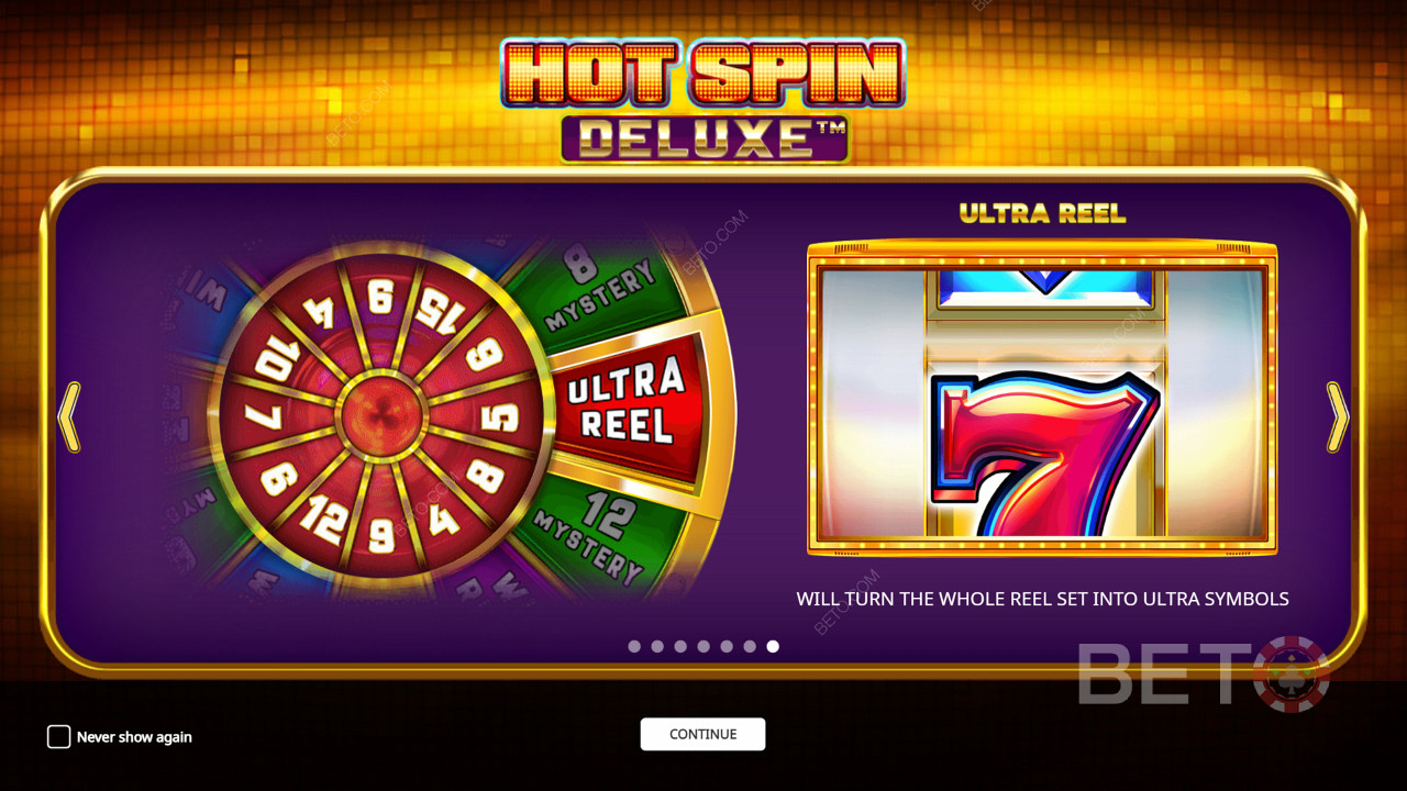 حاول واستهدف ميزة Hot Spin Deluxe لكسب مكاسب إضافية