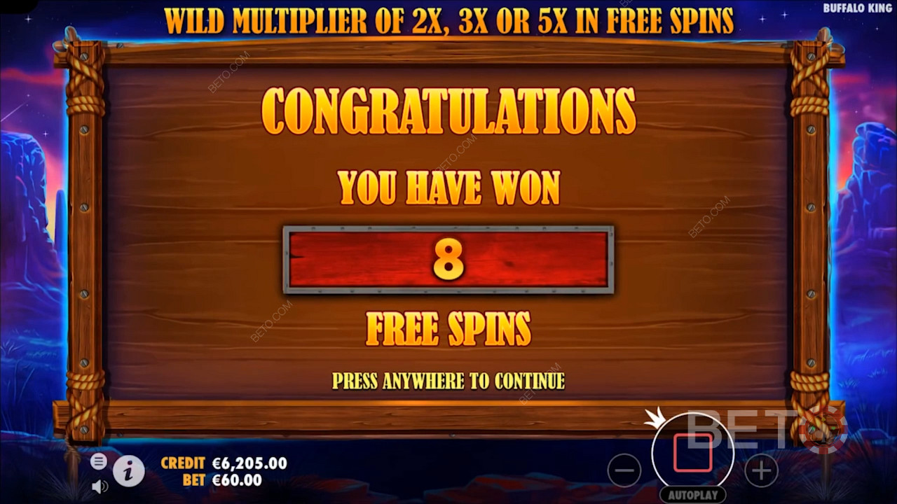 العب Buffalo King واستكشف كل ميزات Buffalo King Bonus - Free Spins
