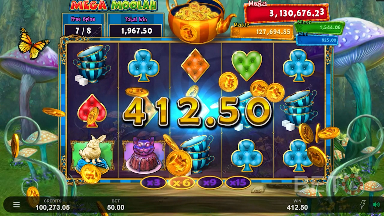استمتع بمكاسب كبيرة في لعبة Absolootly Mad: Mega Moolah عبر الإنترنت