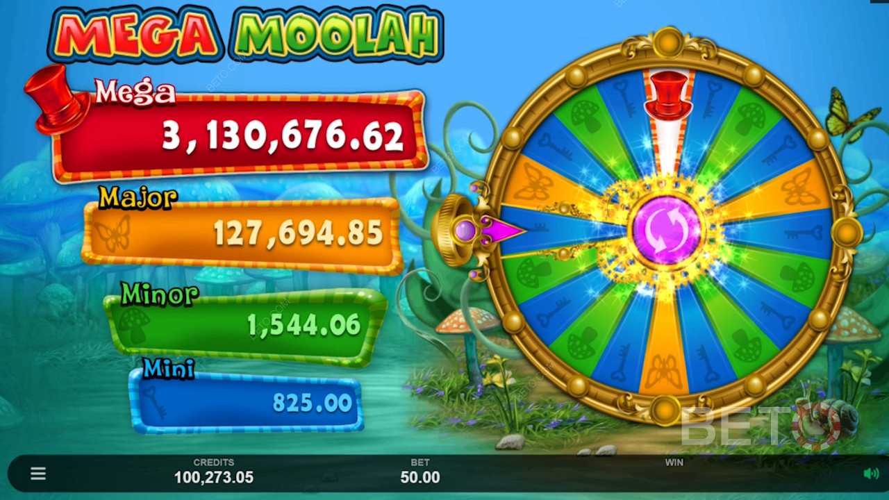Absolootly Mad: Mega Moolah من Triple Edge Studios - فتحة مبنية على Alice in Wonderland