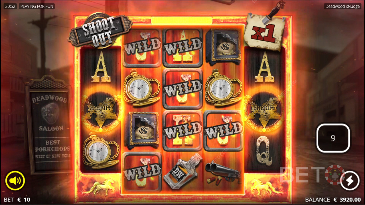 Deadwood Wilds ، يدور مجانًا مع ميزة Shoot Out