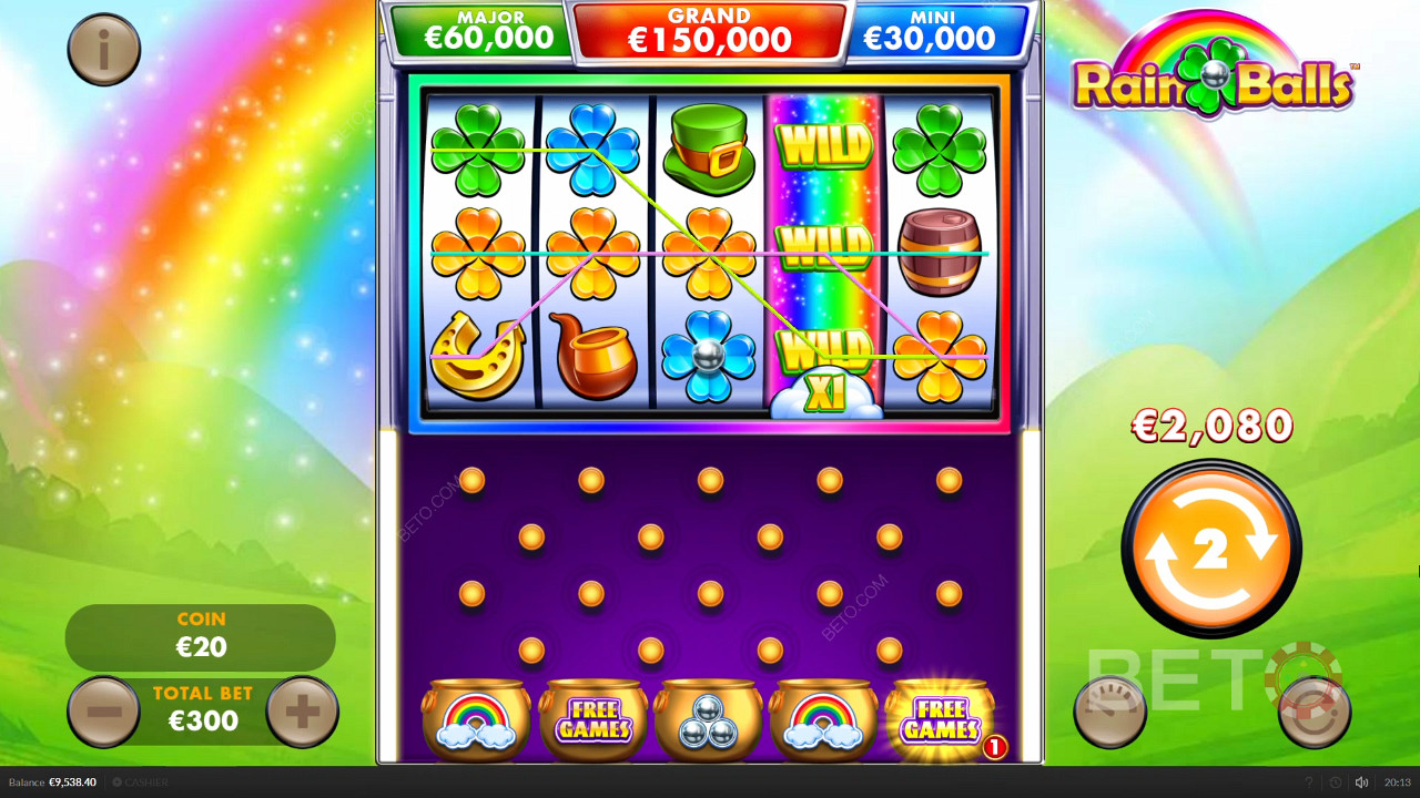 خلفية جميلة من آلة فتحة Rain Balls على الإنترنت