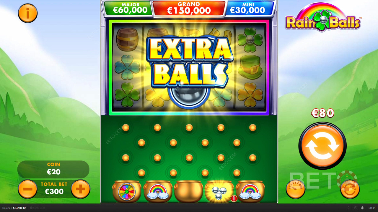 كسب بعض الكرات الإضافية في Rain Balls