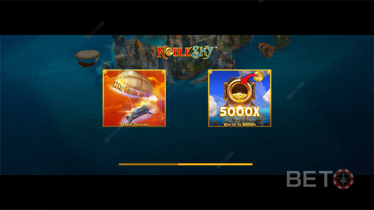 احصل على أقصى ربح 5000 مرة في ماكينة سلوت Noble Sky
