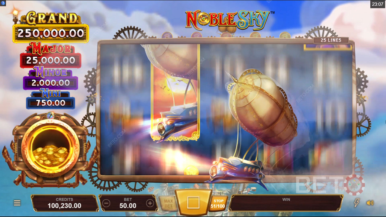 استمتع بميكانيكي Walking Wild Respin في فتحة على الإنترنت لـ Noble Sky
