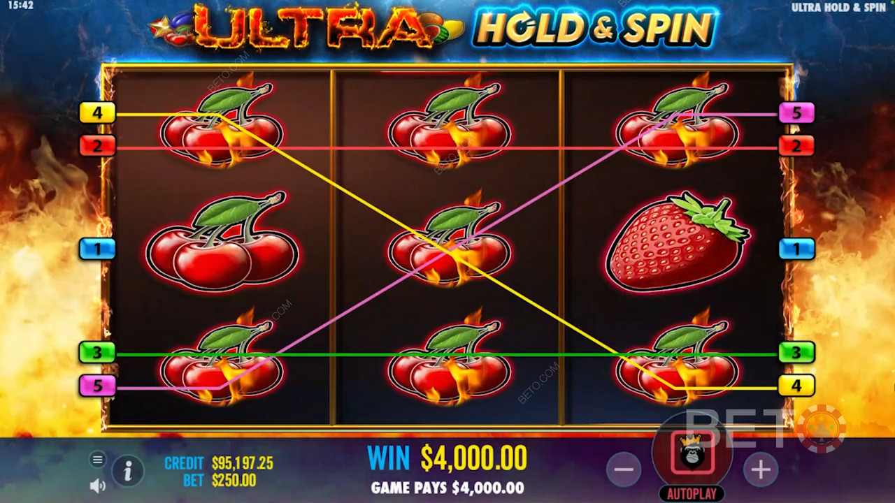 5 خطوط دفع مختلفة في Ultra Hold and Spin