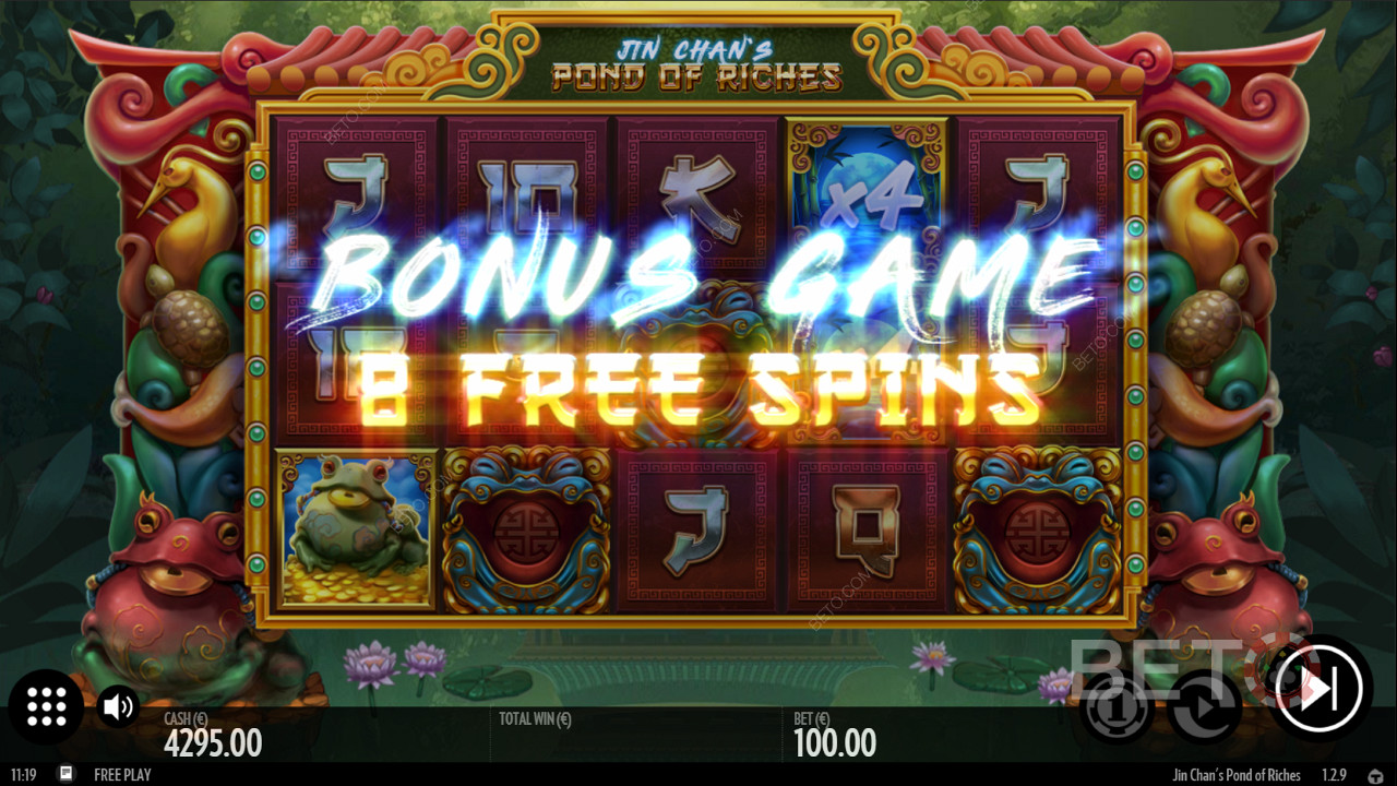 احصل على ما يصل إلى 16 دورة مجانية إضافية خلال ميزة Bonus Game