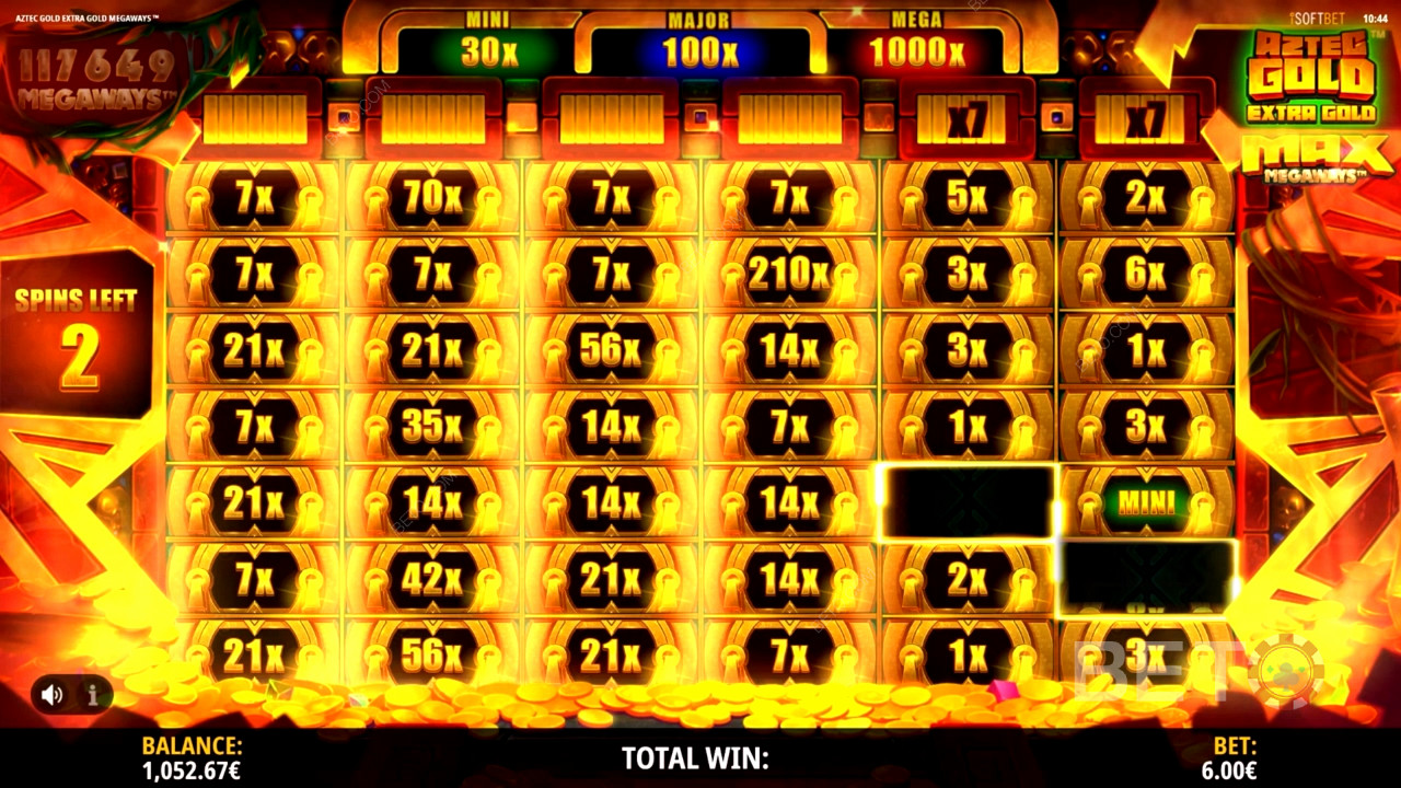 مكاسب كبيرة على الأرض في ربح أزتيك Gold Cash Respins