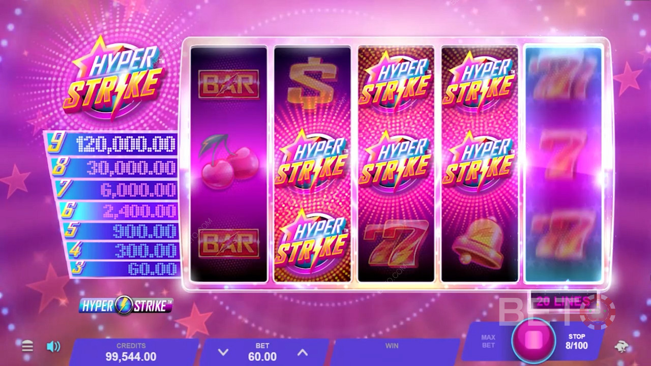 هبوط 6 رموز مبعثرة Hyper Strike في Hyper Strike