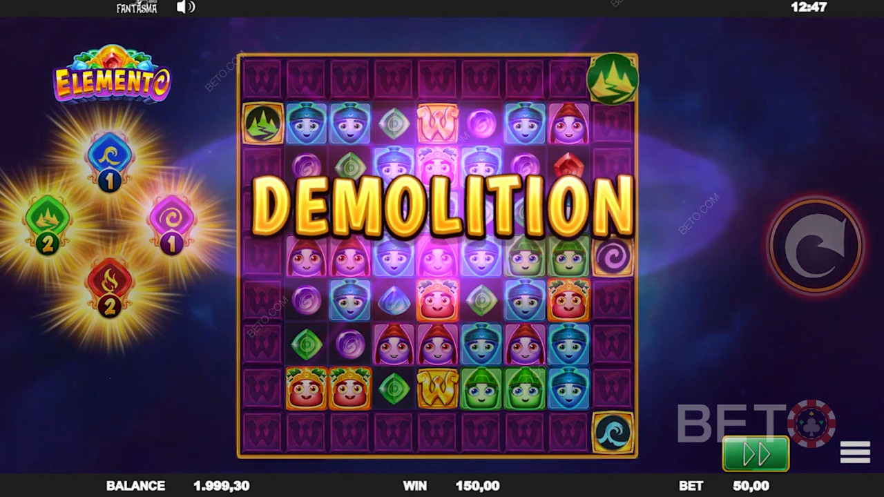 استمتع بميزات Element Wild المختلفة والمكاسب الكبيرة في فتحة Elemento