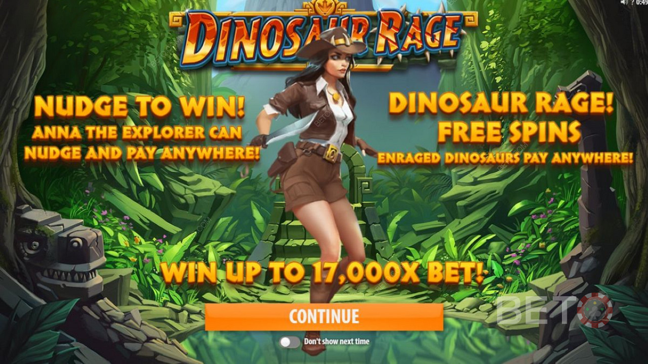 Dinosaur Rage من Quickspin - تابع آنا المستكشفة مرة أخرى إلى العصر الجوراسي بحثًا عن كنوز إضافية