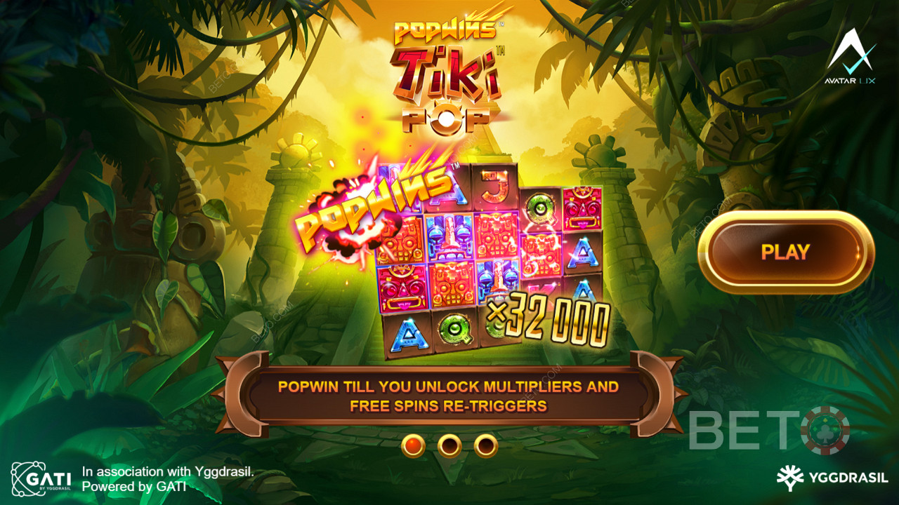 احصل على PopWins وقم بزيادة المضاعف في الدورات المجانية في فتحة TikiPop