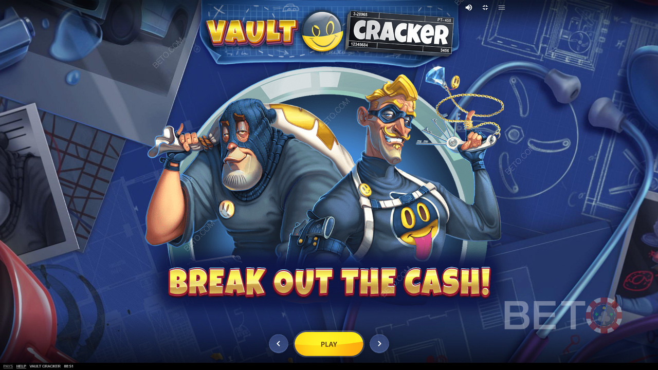 شاشة المقدمة الكرتونية لـ Vault Cracker
