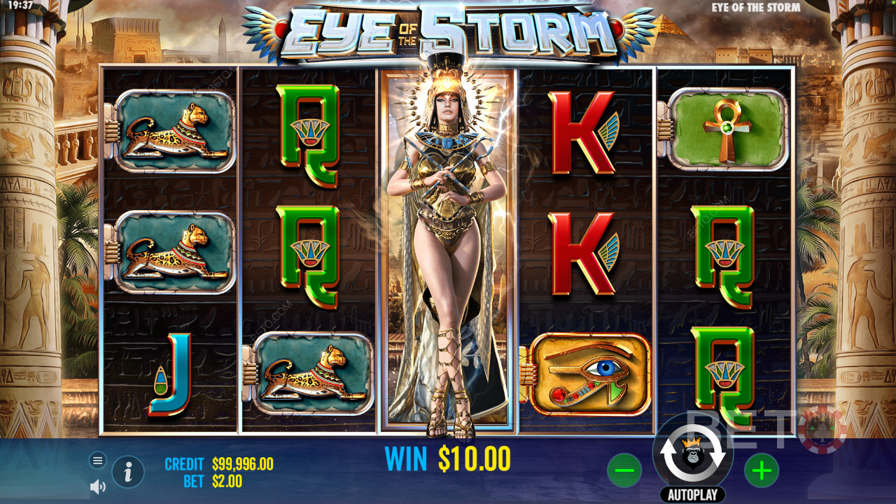 Eye of the Storm - جرب الآلهة والخنافس الملونة عبر 5 بكرات و 10 خطوط