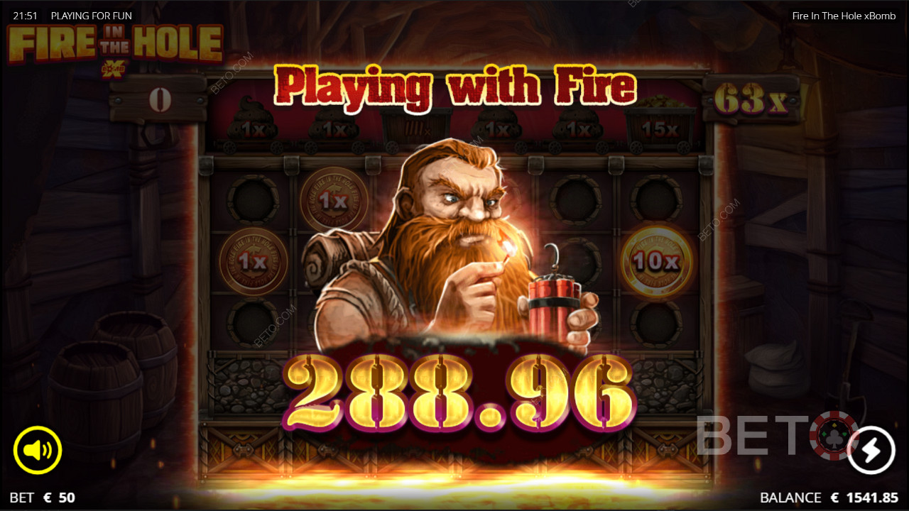 استمتع بمكاسب كبيرة في لعبة Fire in the Hole عبر الإنترنت