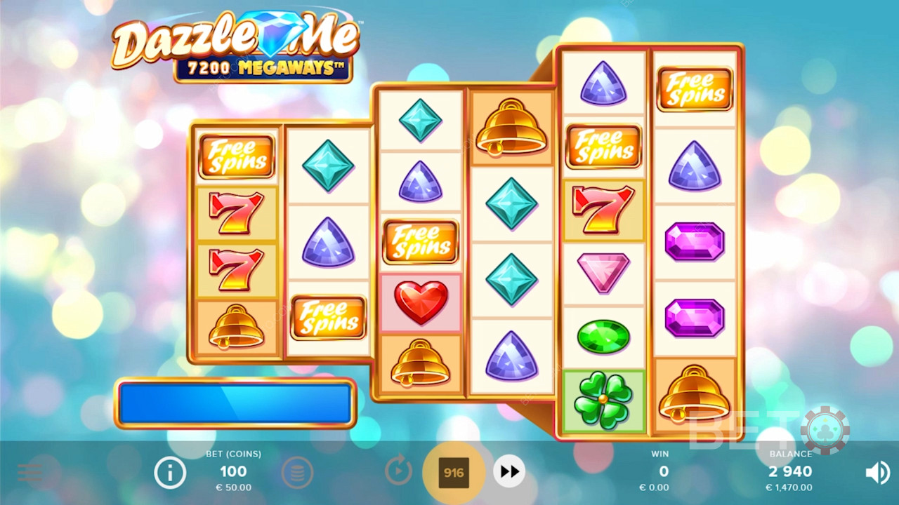 تخطيط ضوابط بسيطة لـ Dazzle Me Megaways
