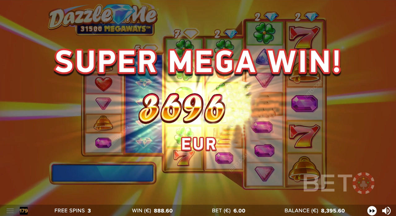 حقق فوزًا كبيرًا في Dazzle Me Megaways