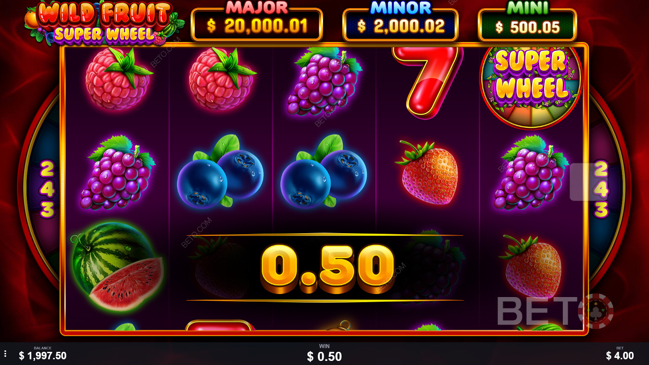 ثلاث مكافآت Super Bonus هي Mini و Minor و Major