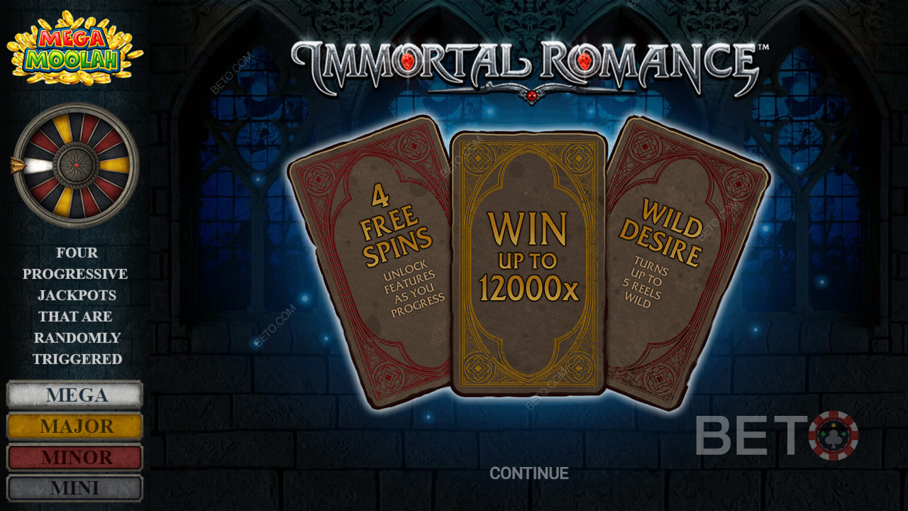 استكشف الميزات القوية والمجزية في فتحة Immortal Romance Mega Moolah