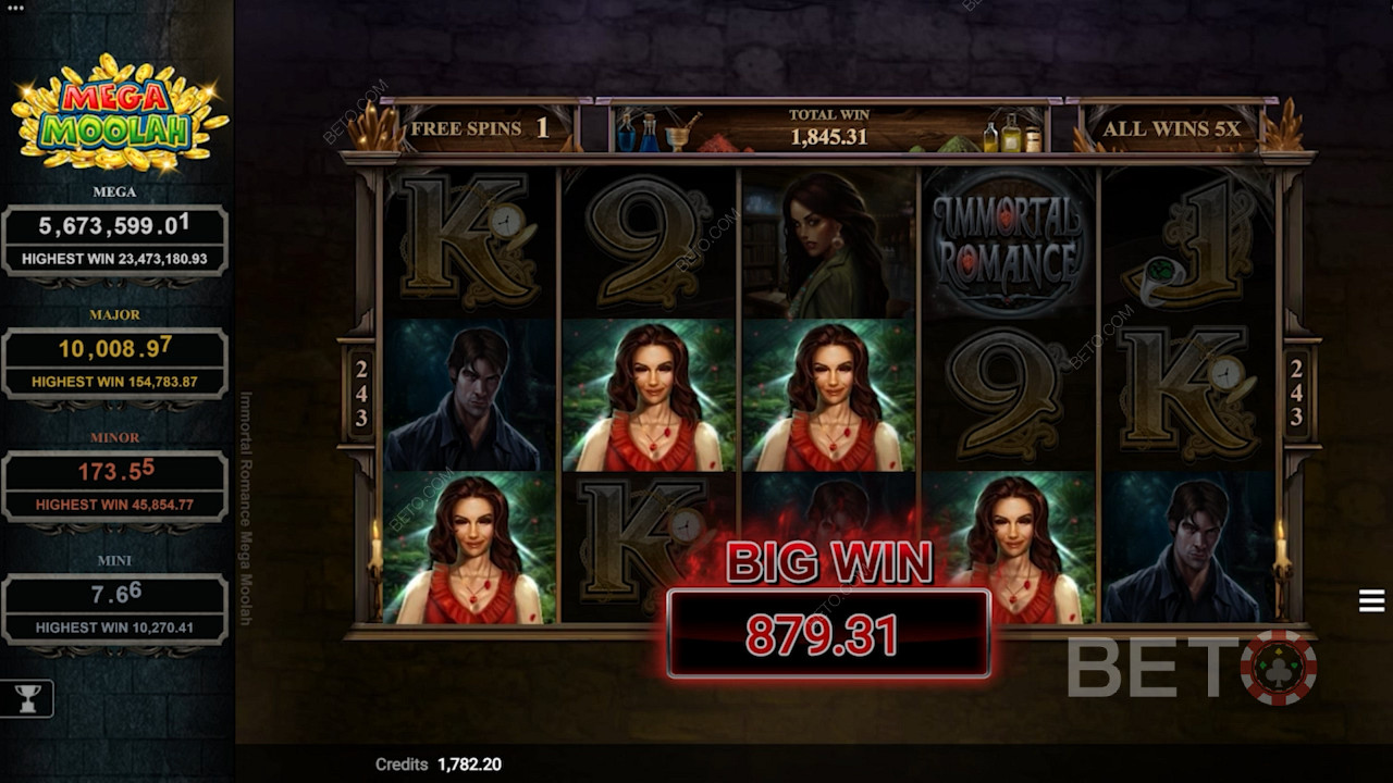 Immortal Romance Mega Moolah على الإنترنت