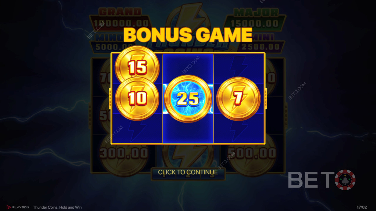 شرح ميزات المكافآت في Thunder Coins بواسطة Playson