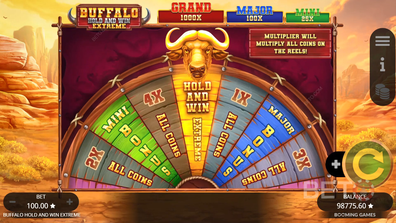 مراجعة لعبة Buffalo Hold and Win Extreme من BETO Slots
