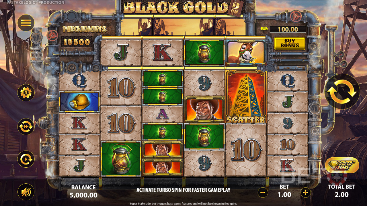 Black Gold 2 Megaways من Stakelogic - العب مع ما يصل إلى 117649 خط دفع