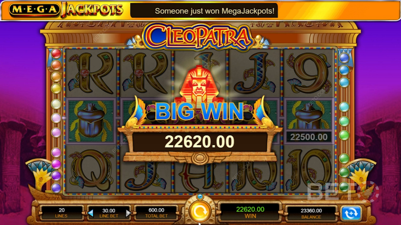 تقدم هذه الفتحة ميزات خاصة مثل ميزة Double Wild وميزة Cleopatra Bonus