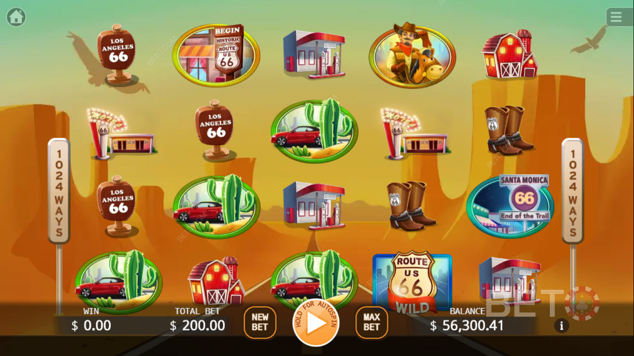 استمتع بـ Wilds و Free Spins في ماكينة القمار Route 66