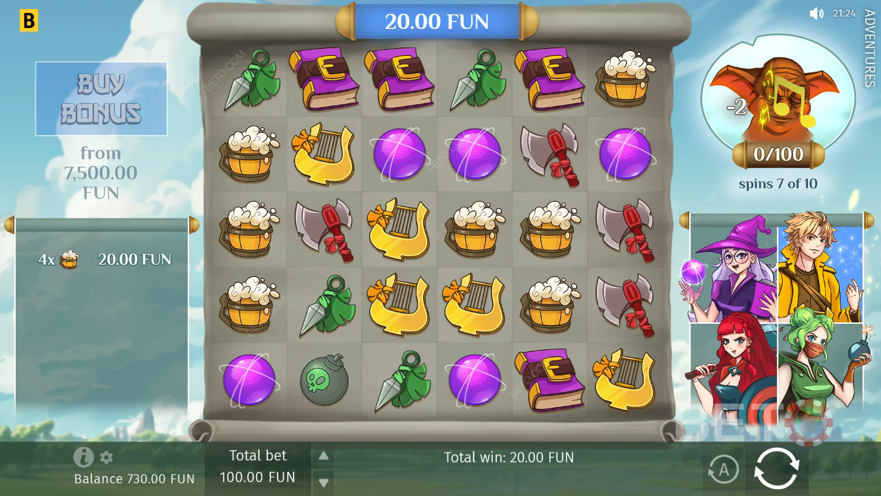 مراجعة المغامرات من قِبل BETO Slots