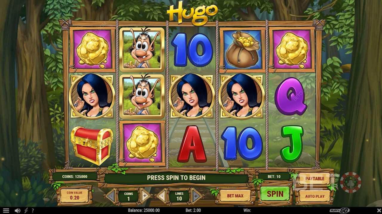 رموز الذهب في سلوت ماشين Hugo!