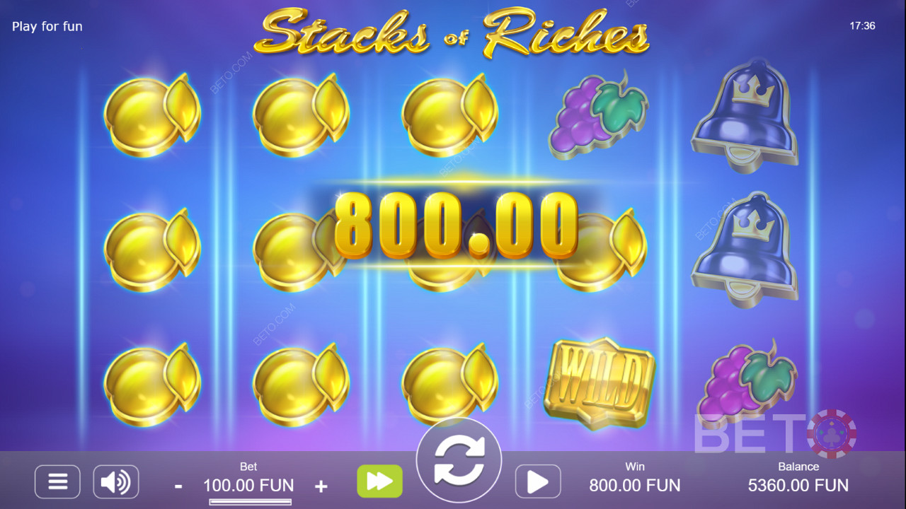 المكاسب الذهبية في Stacks of Riches