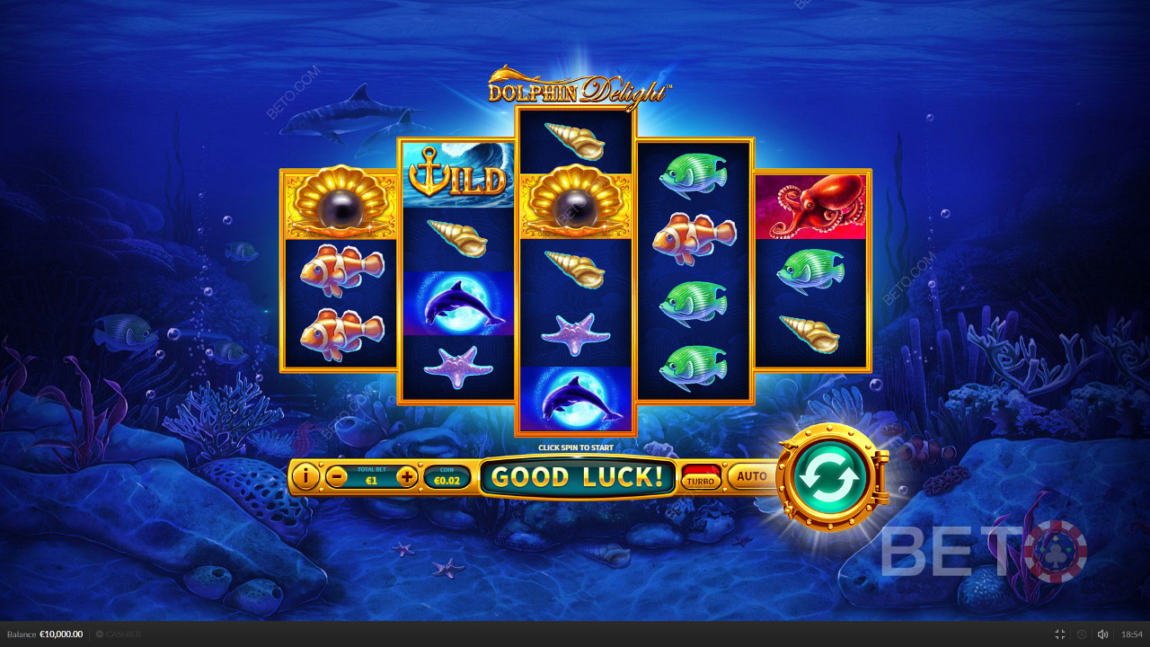 استمتع بمغامرة برمائية في فتحة Dolphin Delight