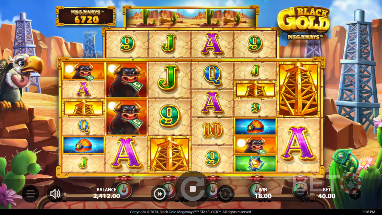 مراجعة لعبة Black Gold Megaways من BETO Slots