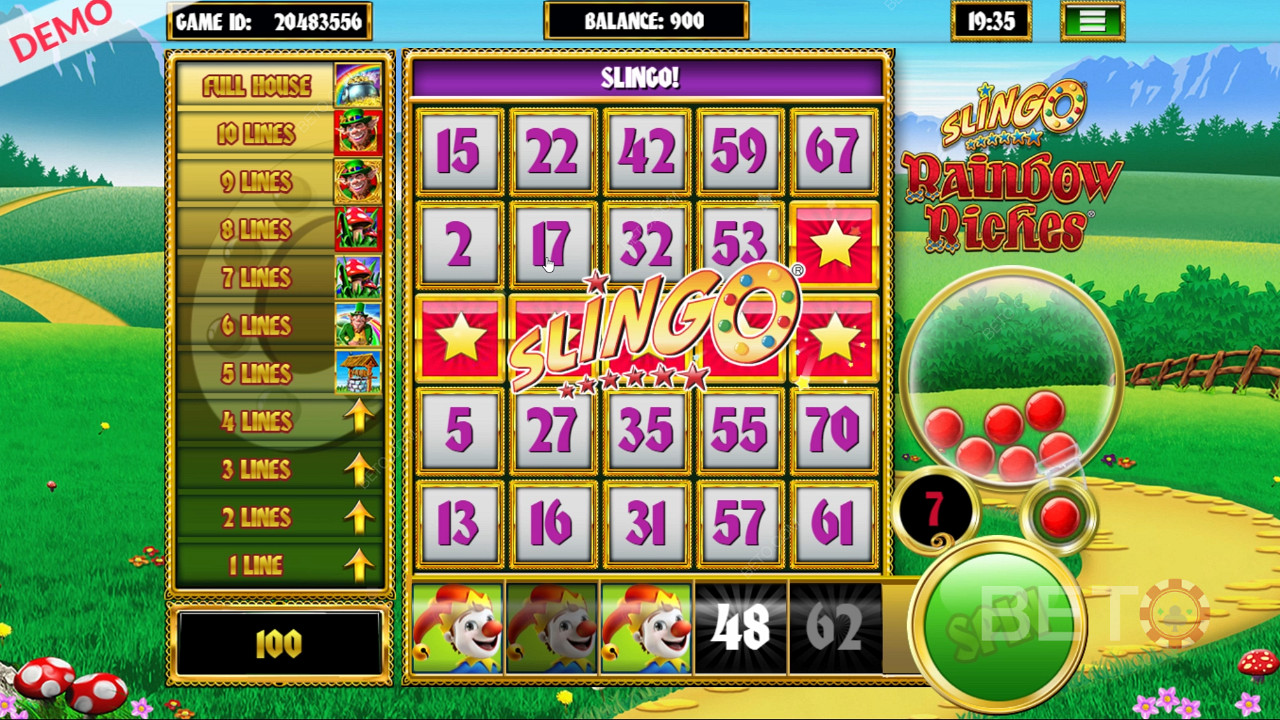 سلينجو في Slingo Rainbow Riches