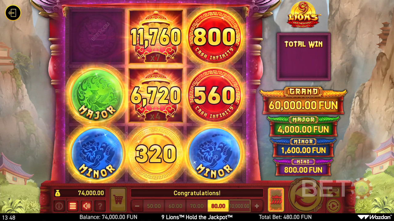 مراجعة 9 Lions Hold the Jackpot من BETO Slots