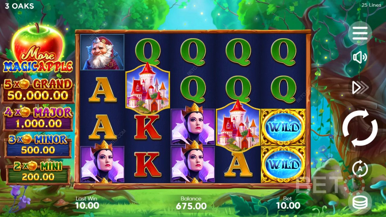 شرح ميزات المكافآت في لعبة More Magic Apple من 3 Oaks Gaming