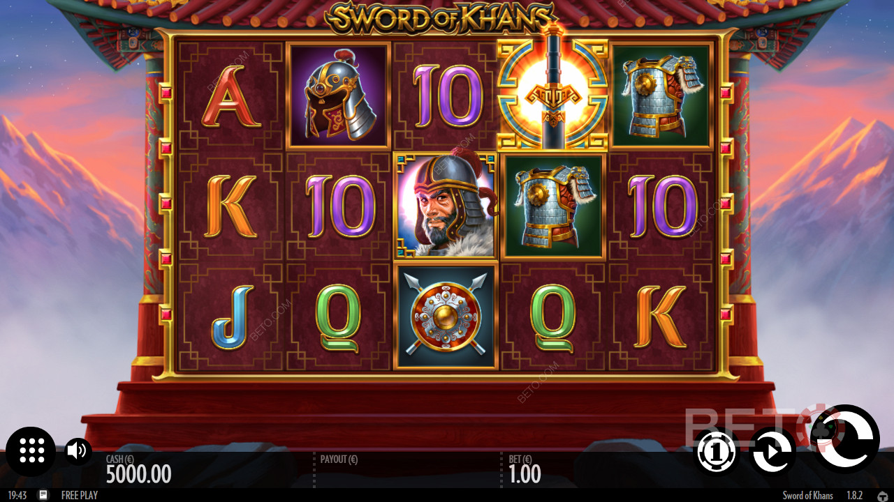 شبكة كلاسيكية 5 × 3 في Sword Of Khans - قاتل جنبًا إلى جنب مع جنكيز خان