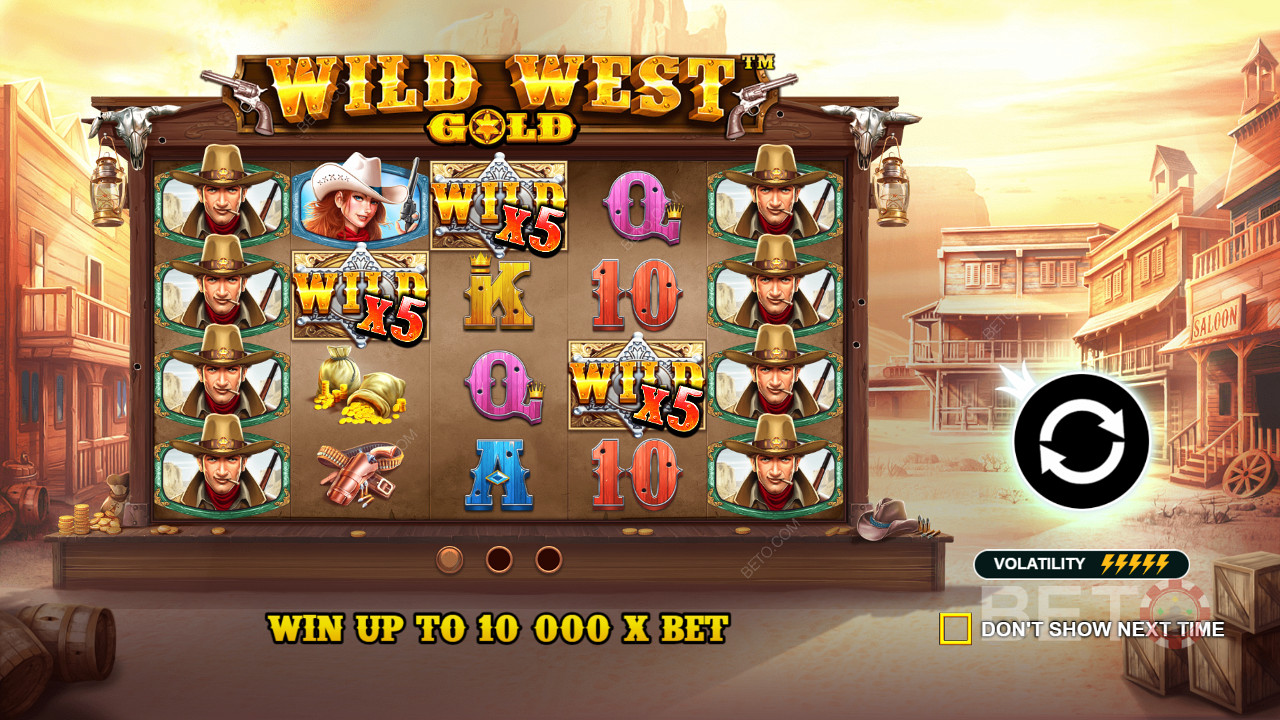 تساعد رموز Wild في الحصول على تعويضات في Wild West Gold